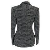 Chanel Vintage Black & White Weave Hourglass Jacket XS/S