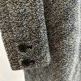 Missoni Brand New Blue & Black Wool & Alpaca Tweed Chevron Coat XS