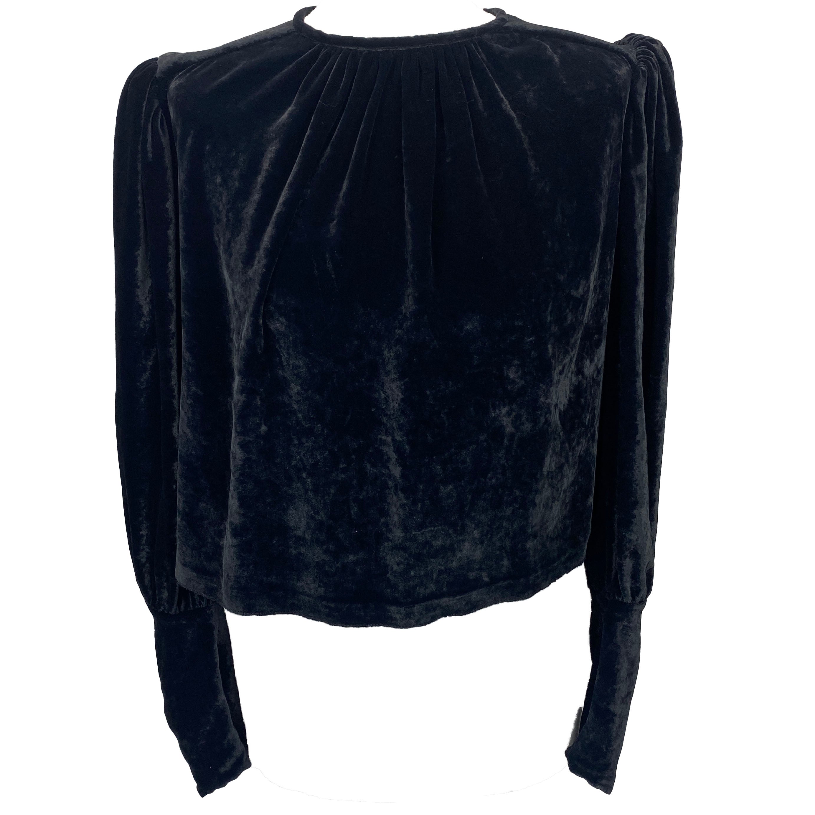 Isabel Marant £695 Black Silk Velvet Miameline Top XS