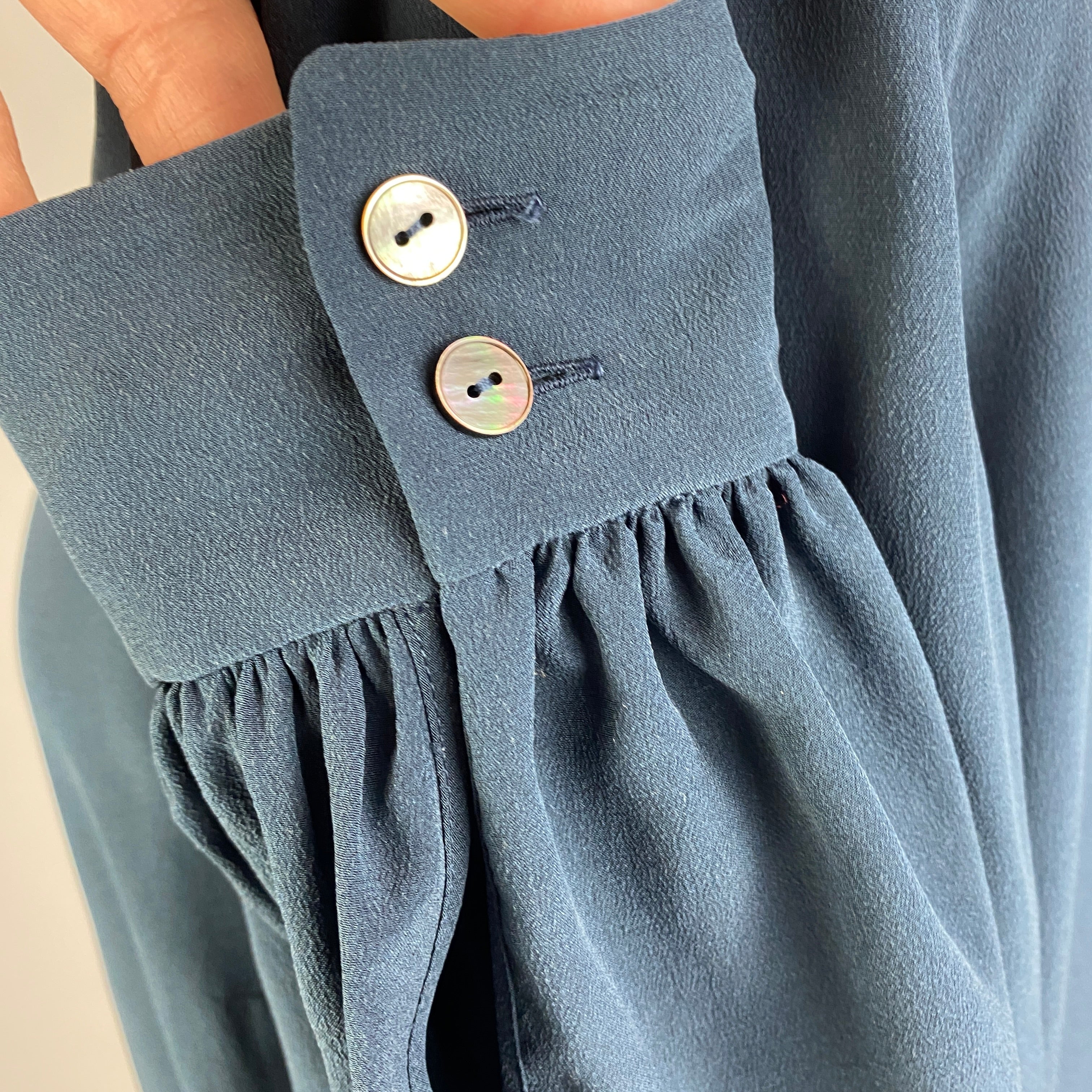 Lanvin New Navy Washed Silk Longline Tunic M