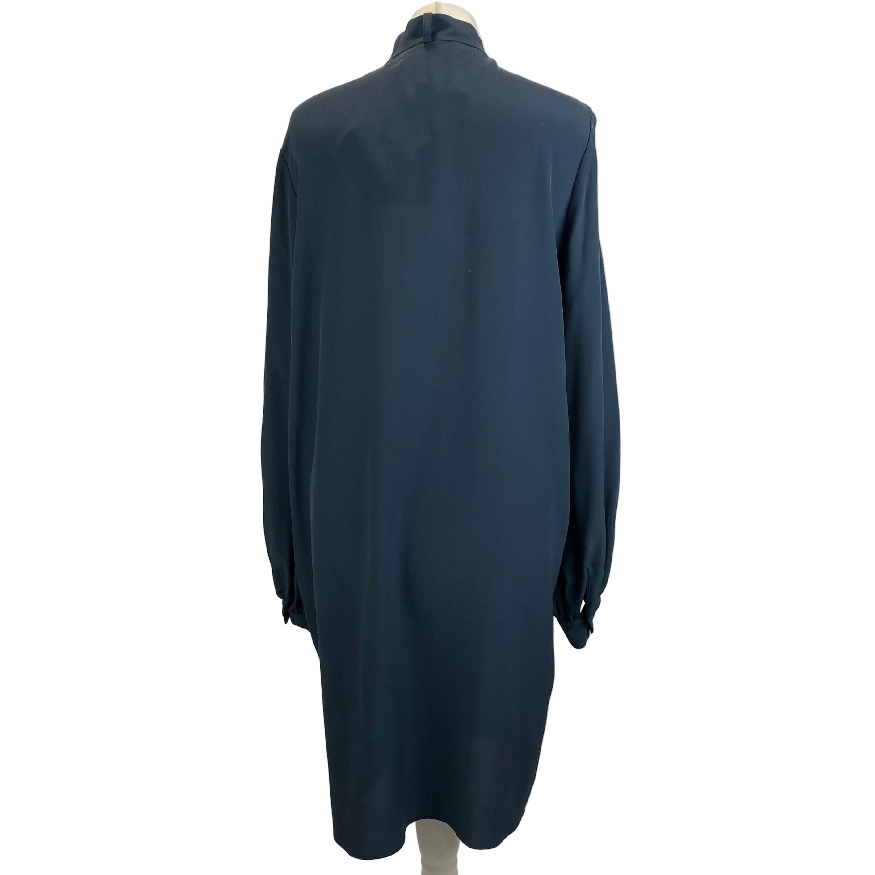 Lanvin New Navy Washed Silk Longline Tunic M