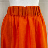 Cortana Brand New £582 Orange Silk & Linen Paper Maxi Skirt M/L