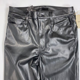 Mother Brand New £232 Black Vegan Leather The Dazzler Skimp Jeans 31