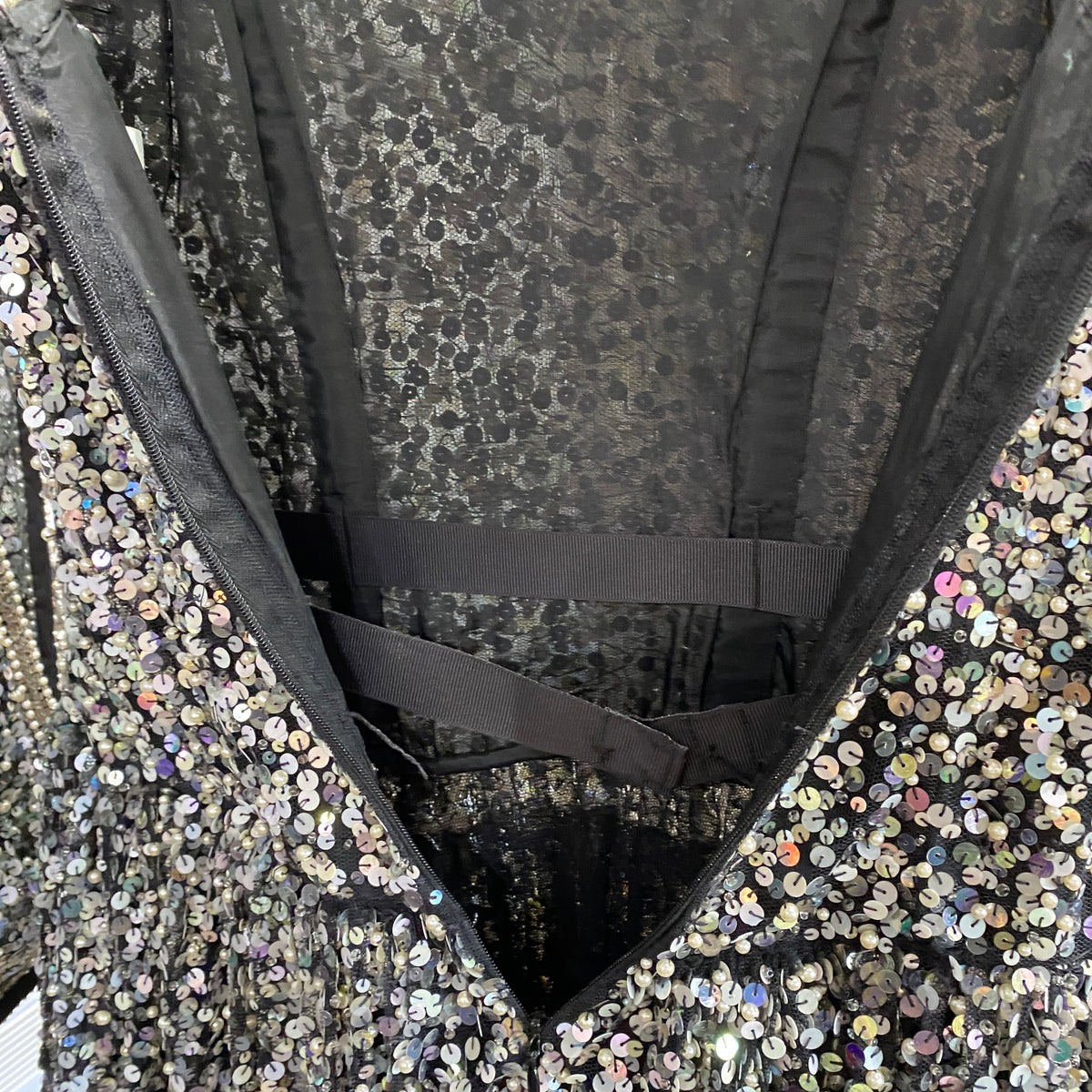 Fred Hayman Vintage Black Sequinned Ballerina Dress XS