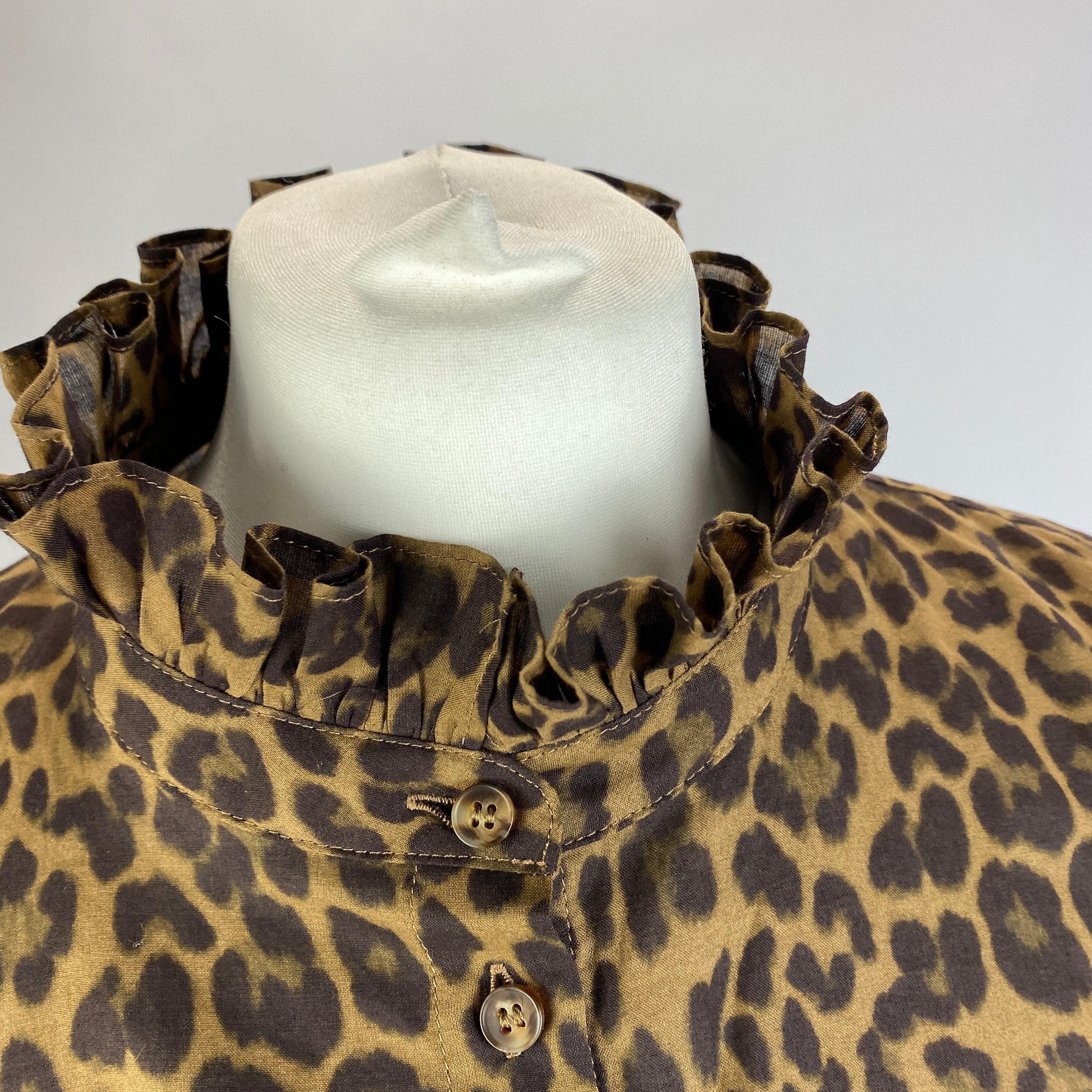 Sezane New £100 Leopard Fine Cotton Erine Blouse L