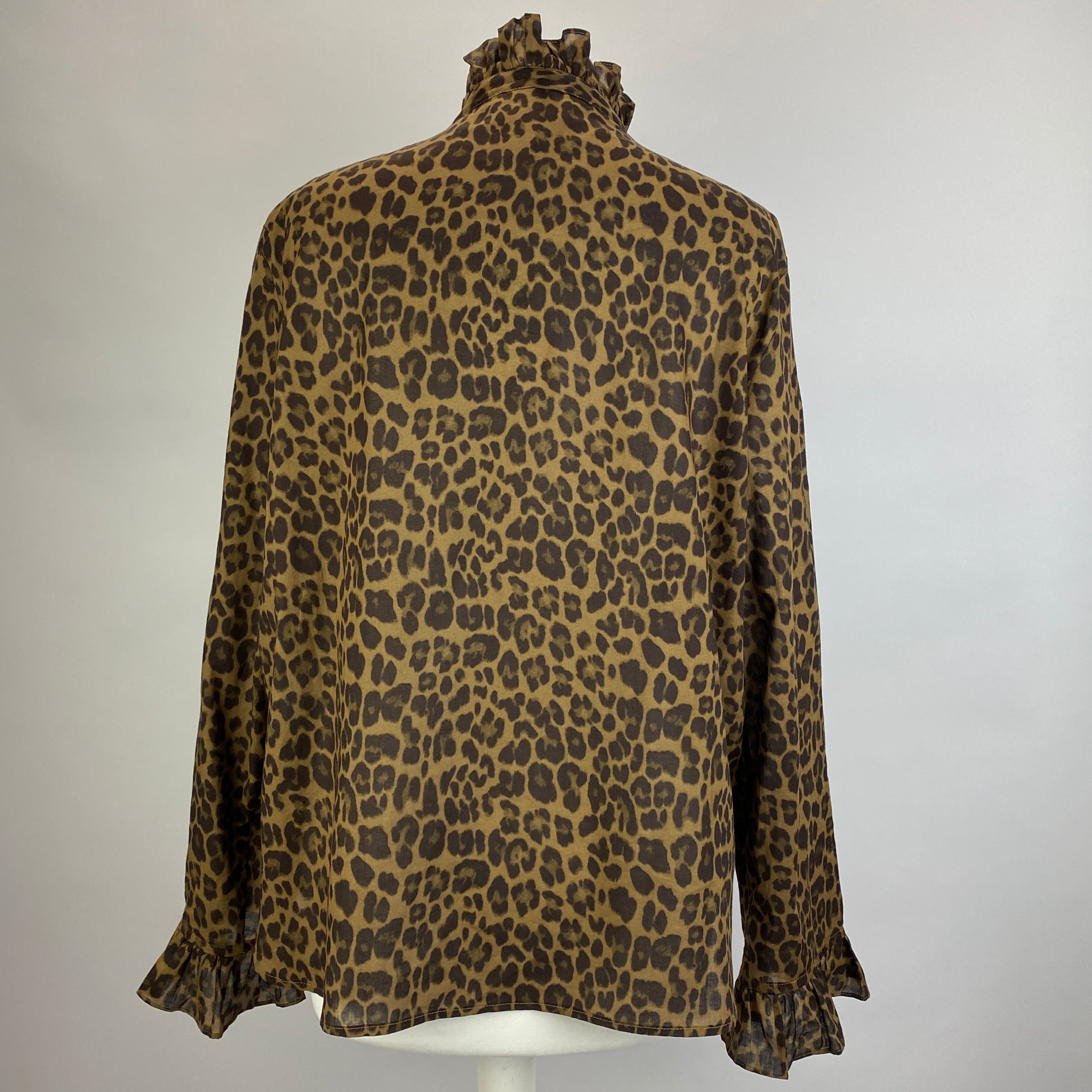 Sezane New £100 Leopard Fine Cotton Erine Blouse L