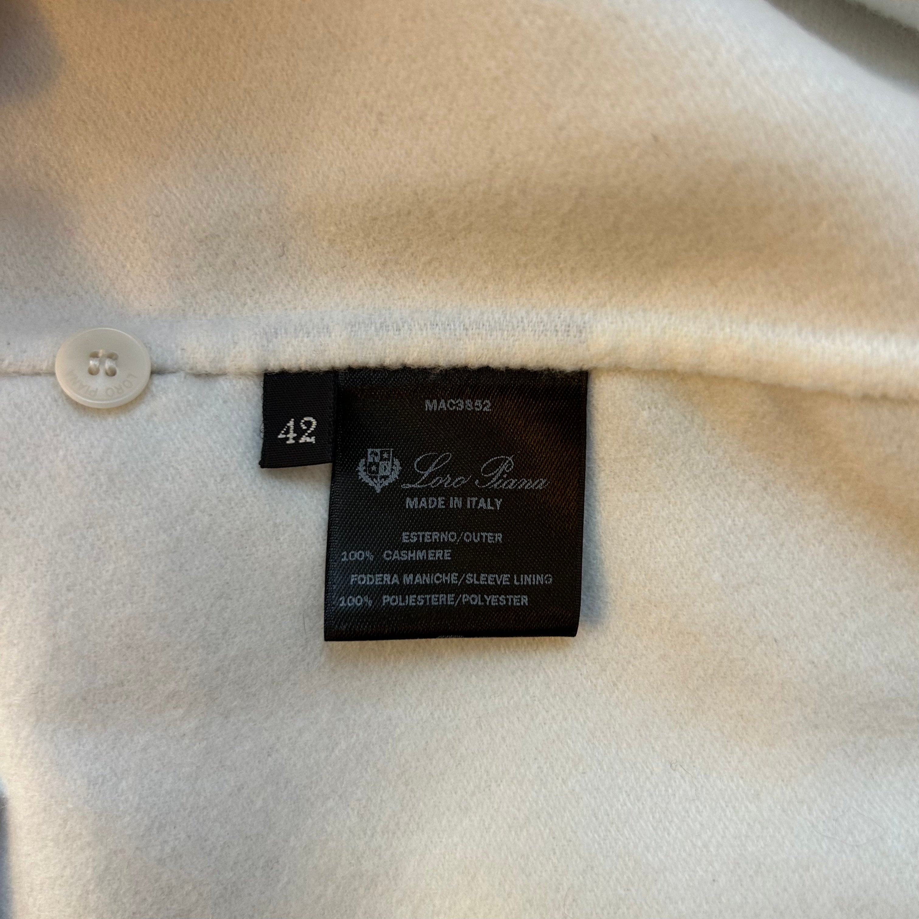 Loro Piana New £7350 Vanilla Cashmere Coat S