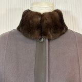 Loro Piana £4225 Cocoa Cashmere Fur Trim Salzberg Cape Jacket OS