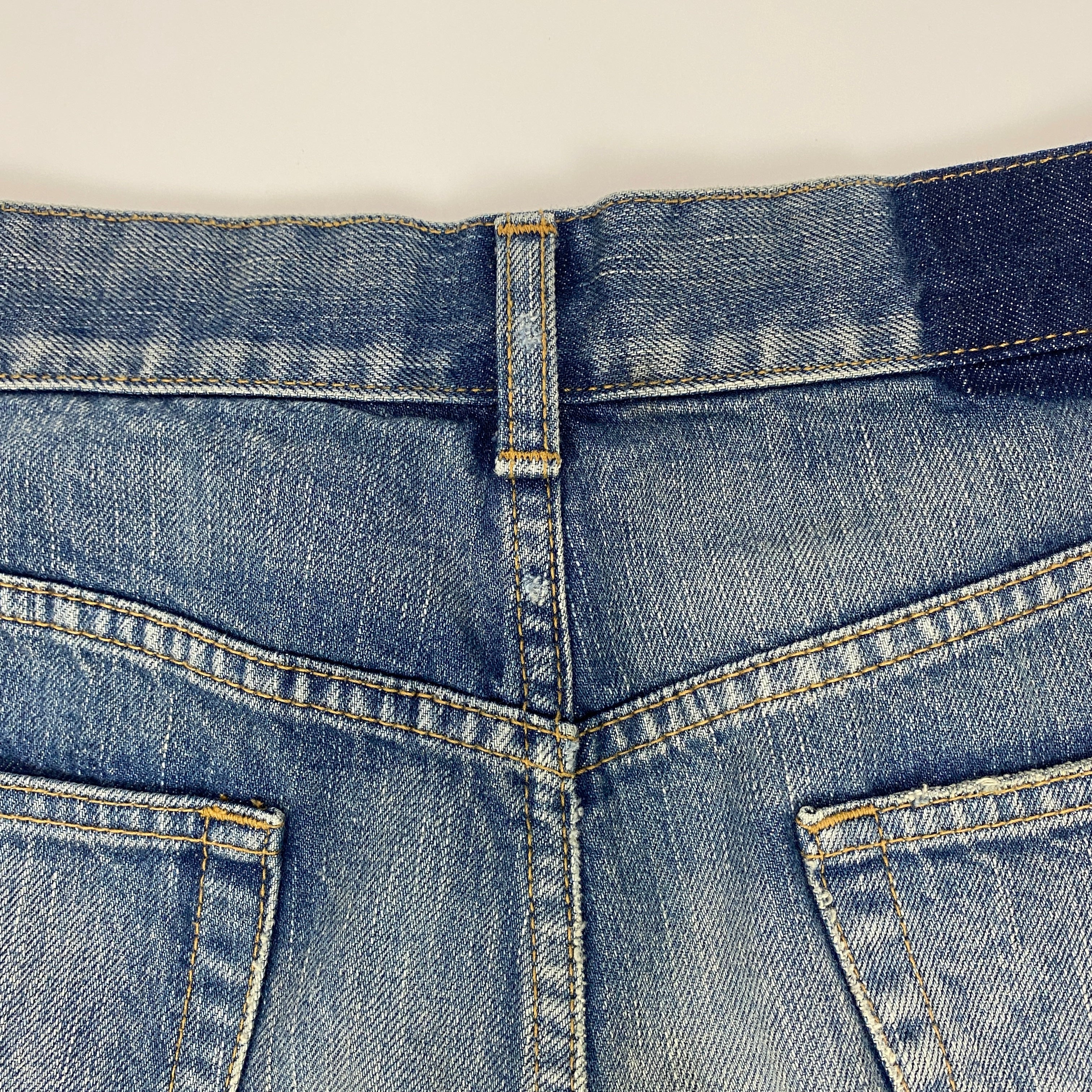 Saint Laurent New £690 Vintaged Blue Denim Crop Jeans 28