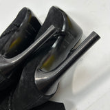 Saint Laurent £1200 Black Suede Whipstitched Knee Boots 38