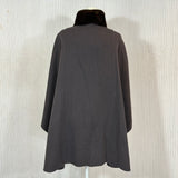 Loro Piana £4225 Cocoa Cashmere Fur Trim Salzberg Cape Jacket OS