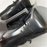 Saint Laurent £1200 Black Suede Whipstitched Knee Boots 38