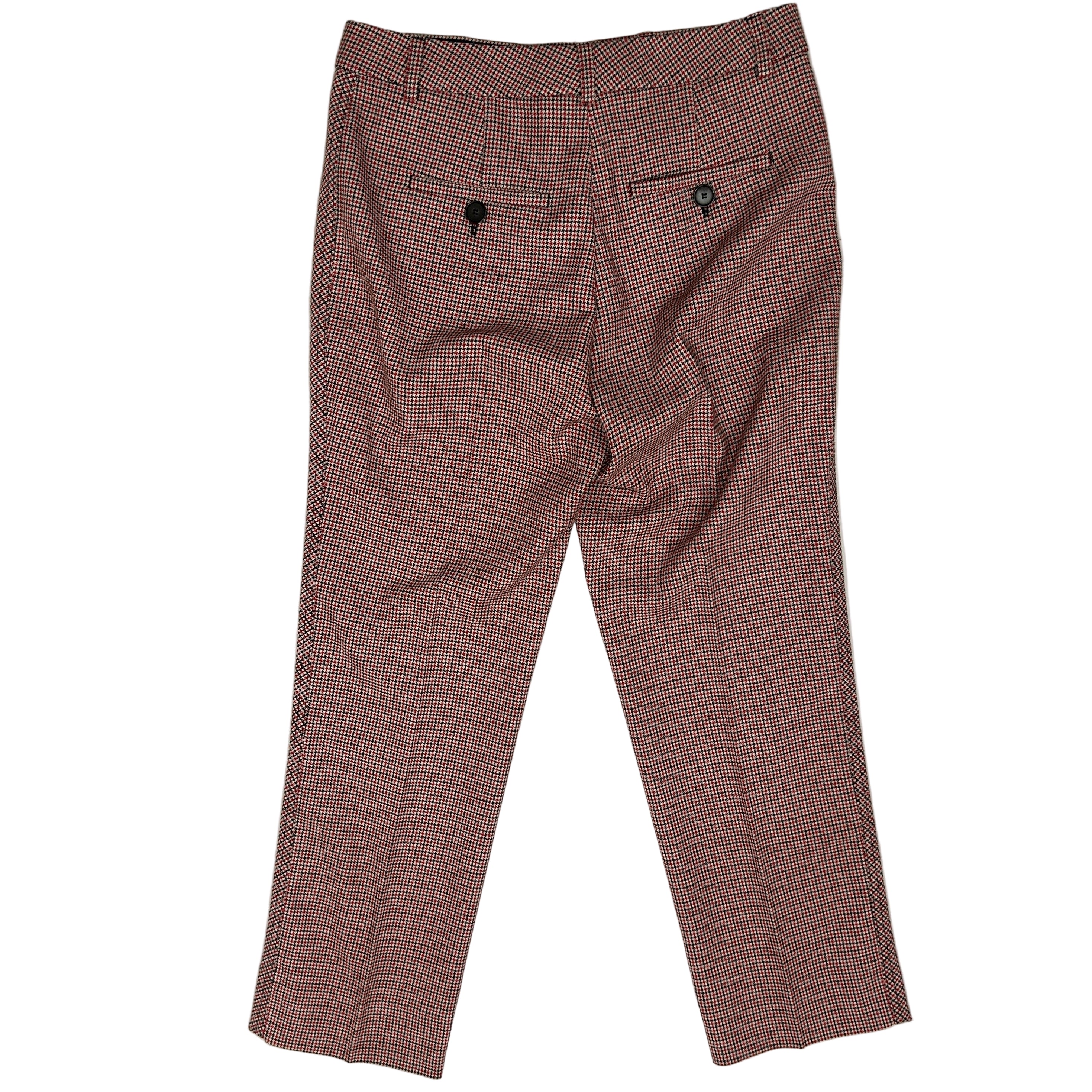 Me&Em Red Puppytooth Check Side Stripe Trousers XS