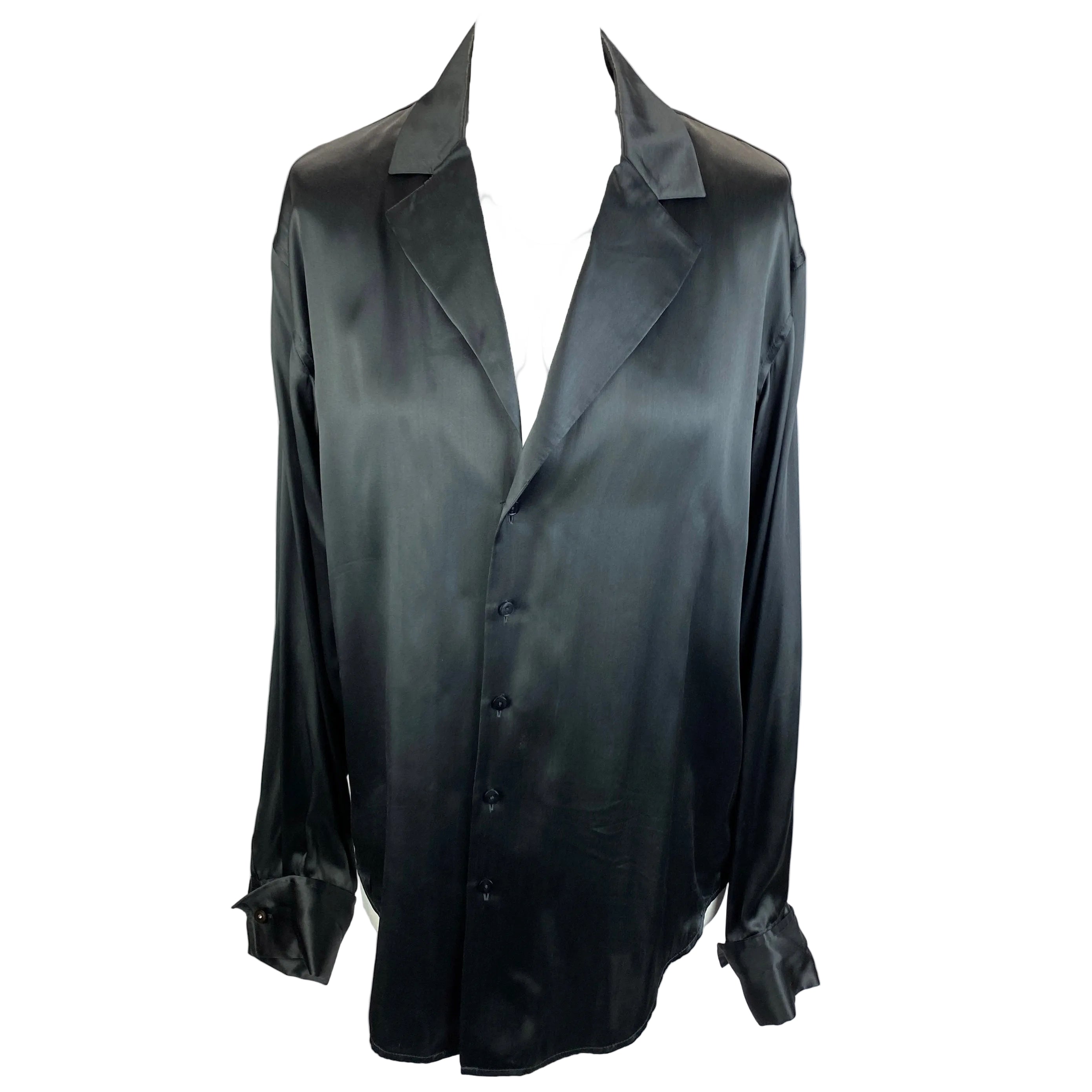 Ralph Lauren Pewter Silk Satin Shirt M