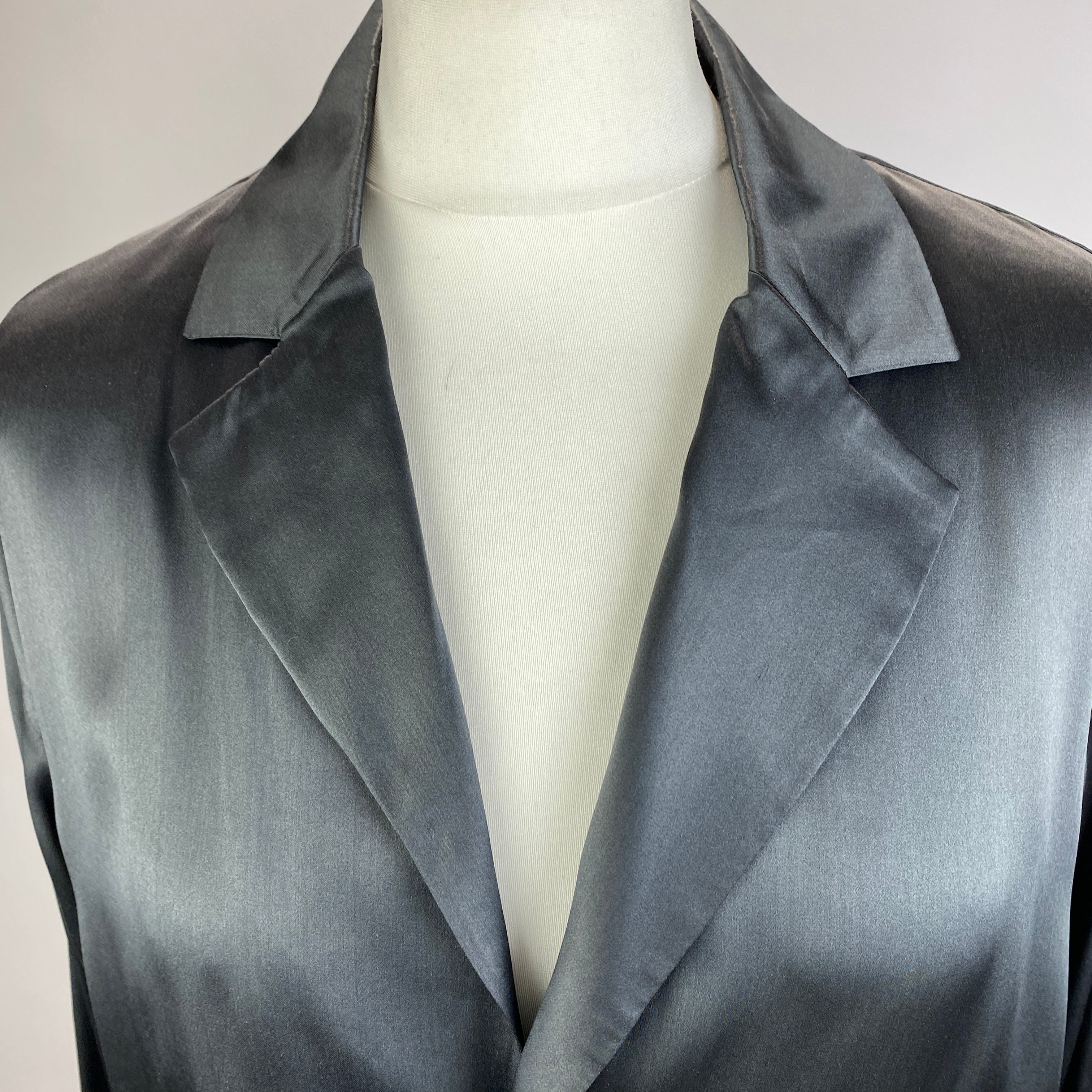 Ralph Lauren Pewter Silk Satin Shirt M