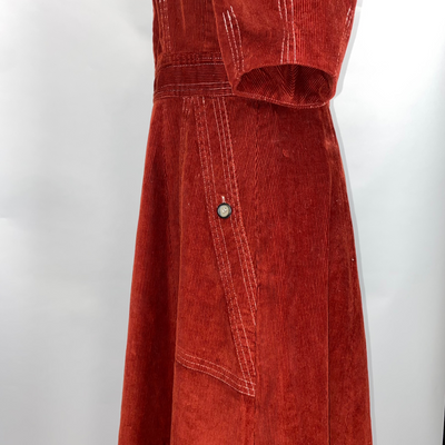 Wiggy Kit New £375 Burgundy Corduroy Maxi Dress M