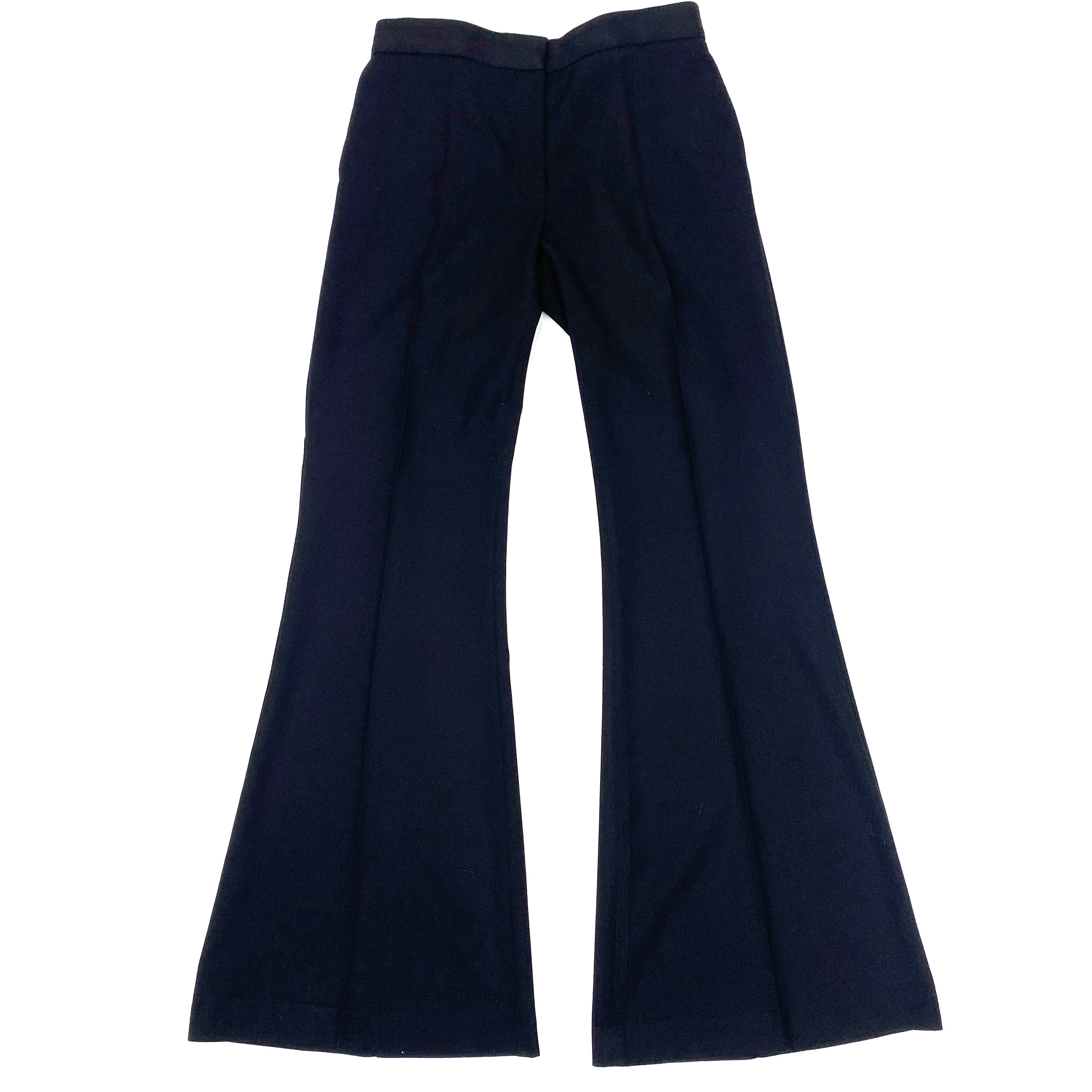 Raey Black Pure Wool Flared Leg Pants S