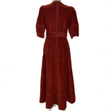 Wiggy Kit New £375 Burgundy Corduroy Maxi Dress M