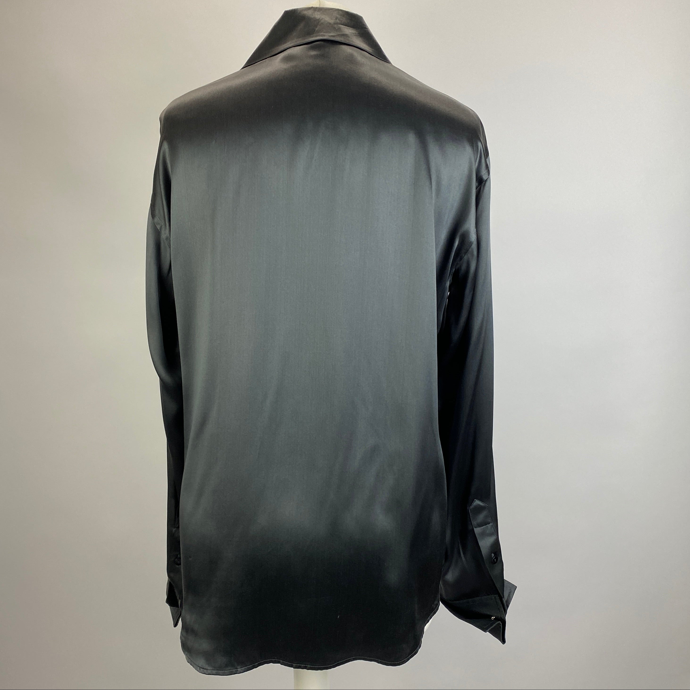 Ralph Lauren Pewter Silk Satin Shirt M