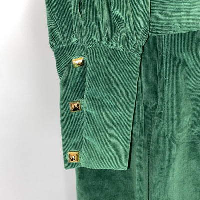 Anna Mason Emerald Corduroy Turtleneck Jumpsuit XS