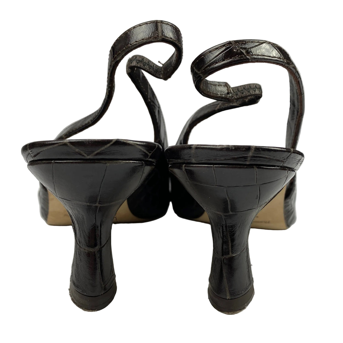 Russell & Bromley £250  Brown Mock Croc Slingbacks 41