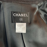 Chanel Charcoal Wool Angora & Cashmere Trench Coat XS/S