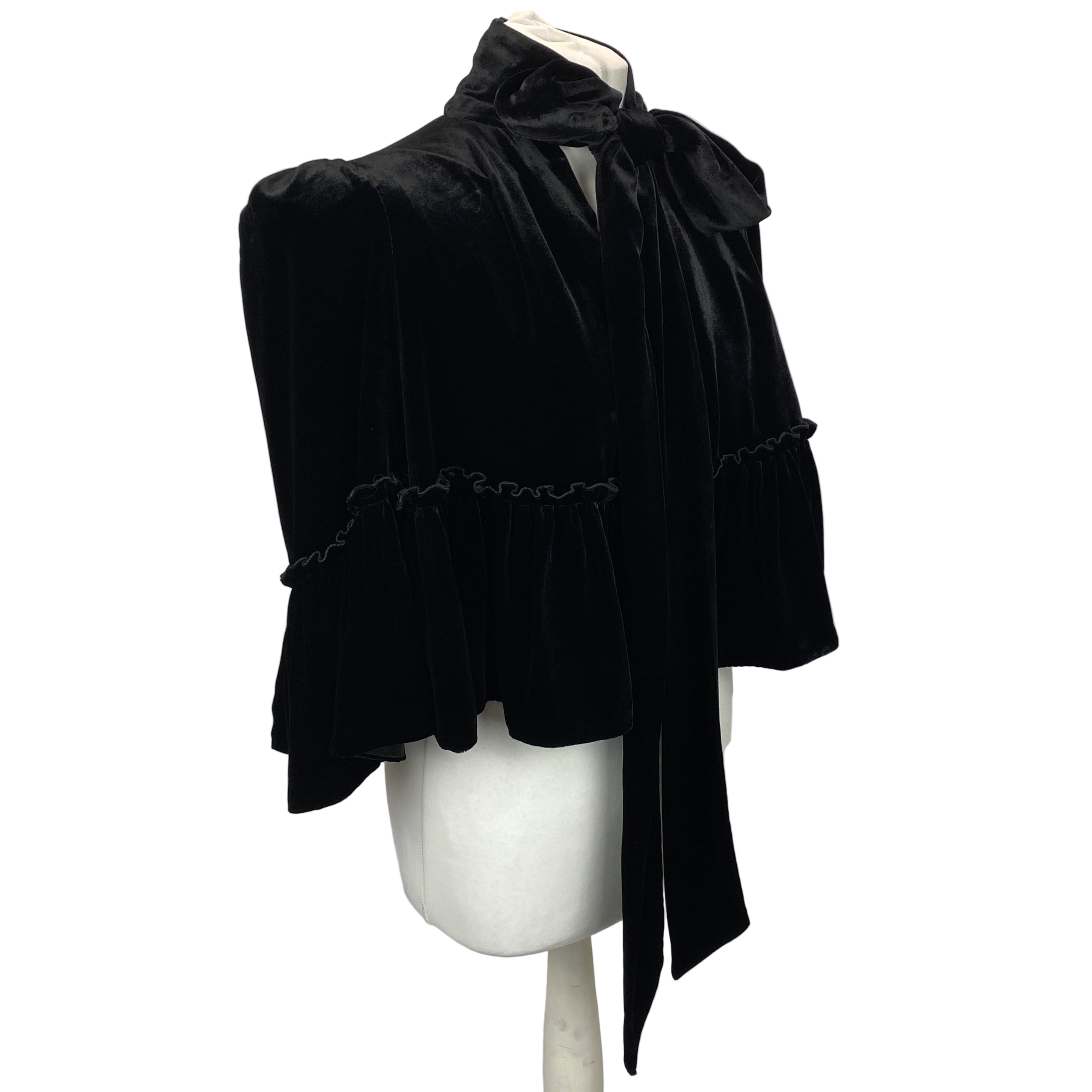The Vampires Wife £1200 Black Silk Velvet Crusader Cape XS/S