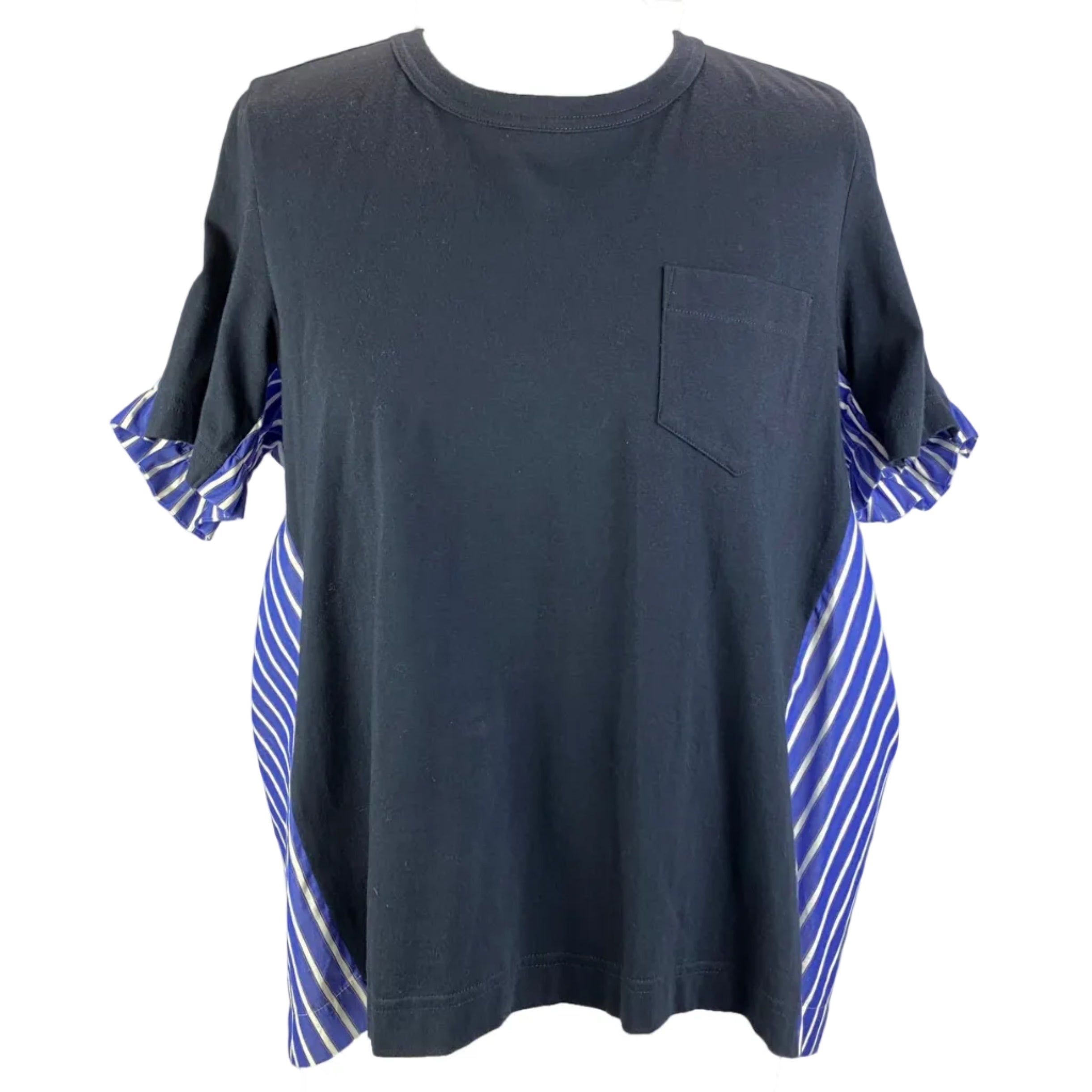 Sacai Navy & Blue Shirting and Tee Top M