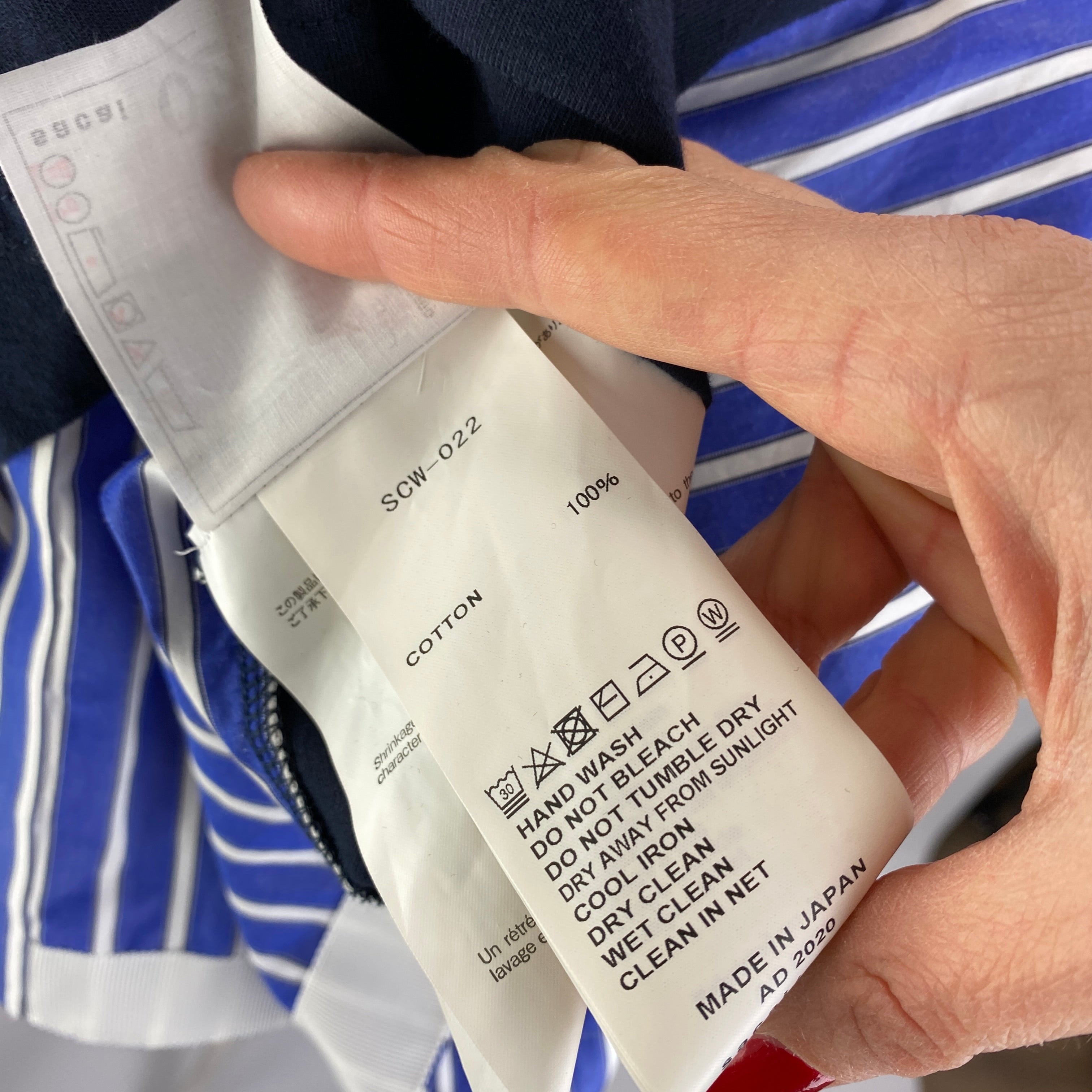 Sacai Navy & Blue Shirting and Tee Top M