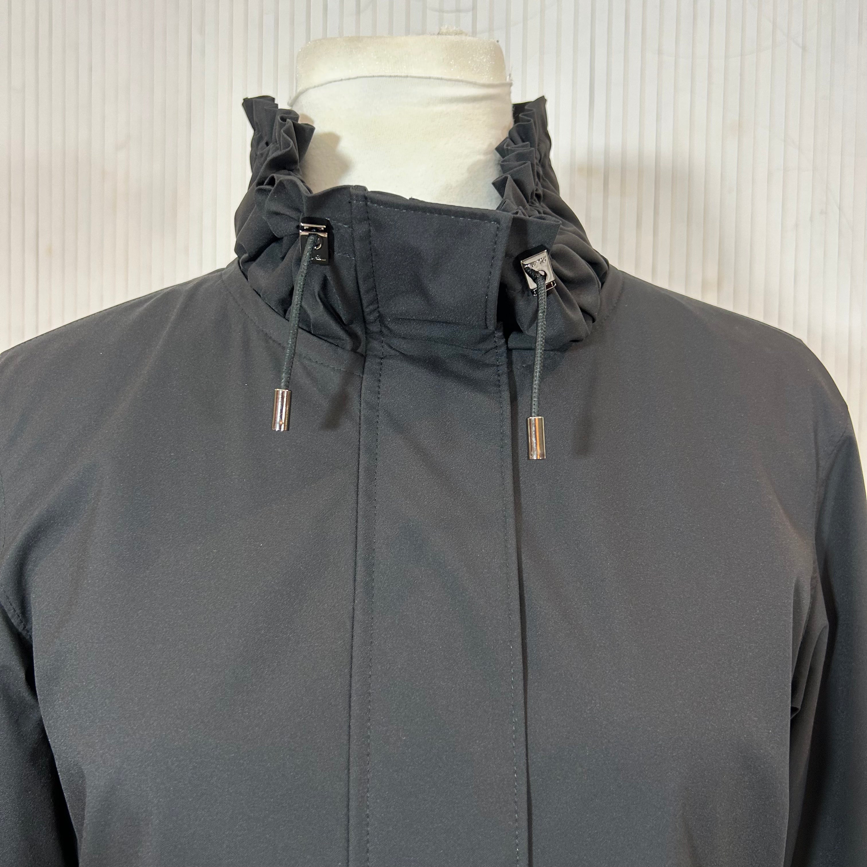 Loro Piana £3600 Black Storm System Ruche Collar Jacket XS