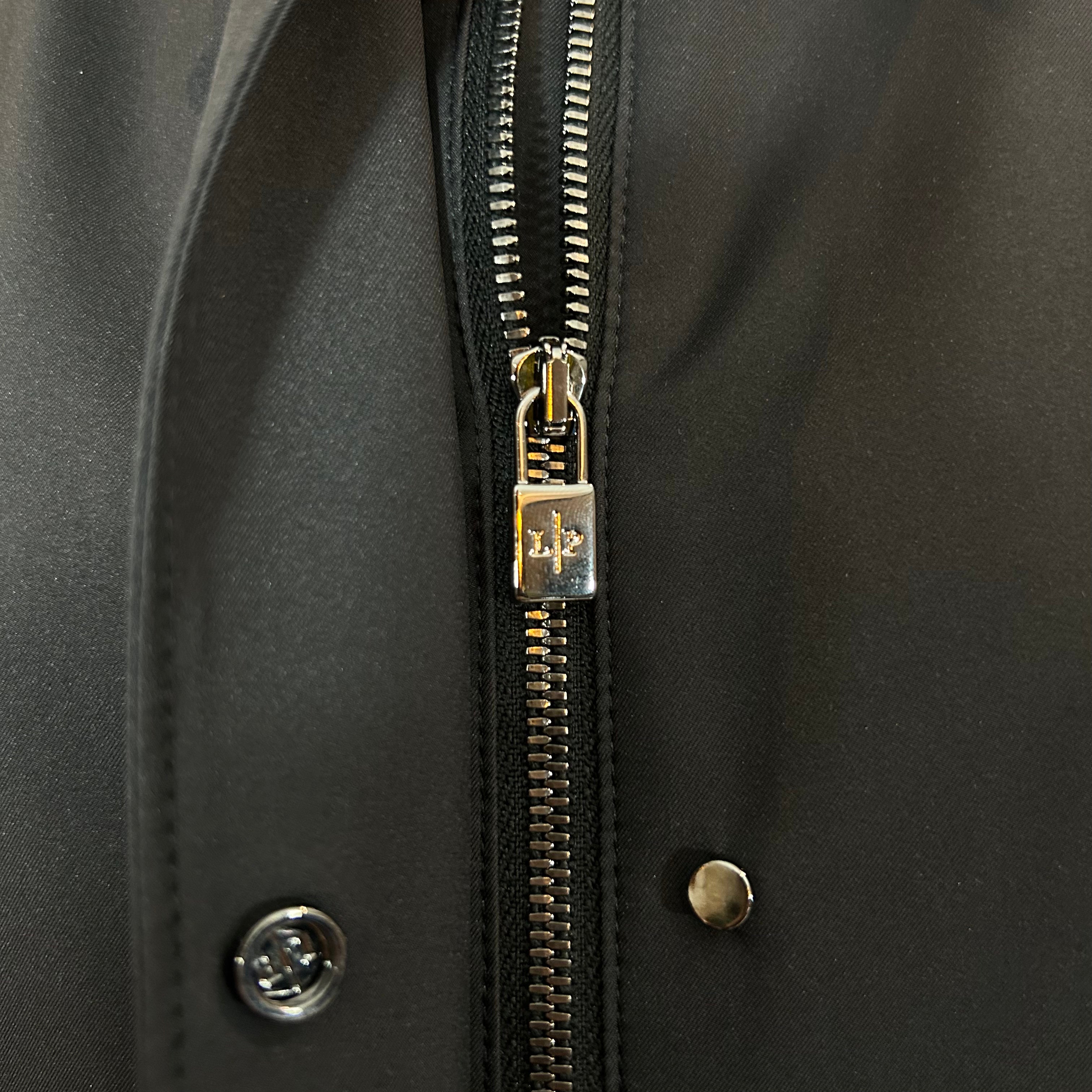 Loro Piana £3600 Black Storm System Ruche Collar Jacket XS