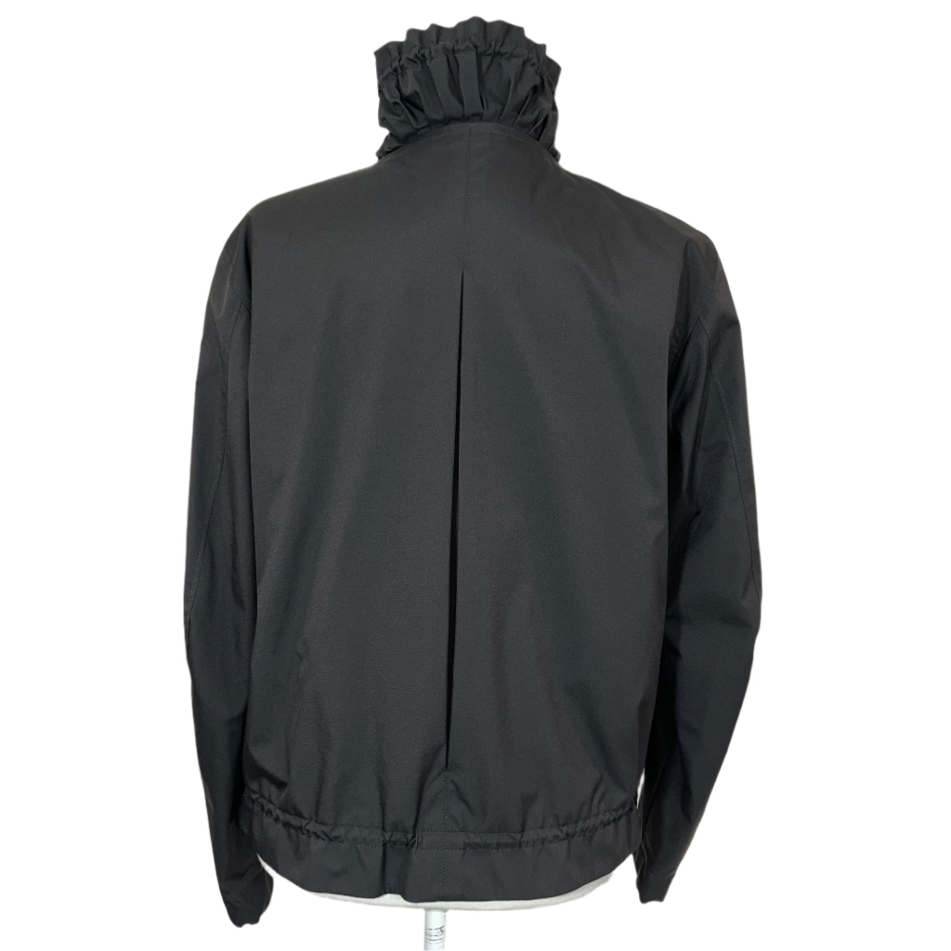 Loro Piana £3600 Black Storm System Ruche Collar Jacket XS