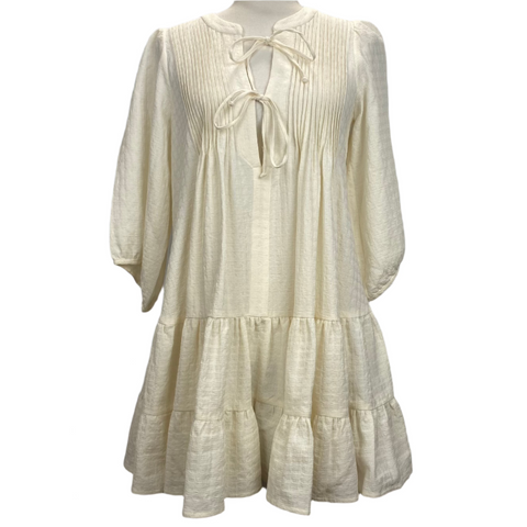 Casa Raki Brand New £275 White Organic Cotton Mini Dress XS/S/M