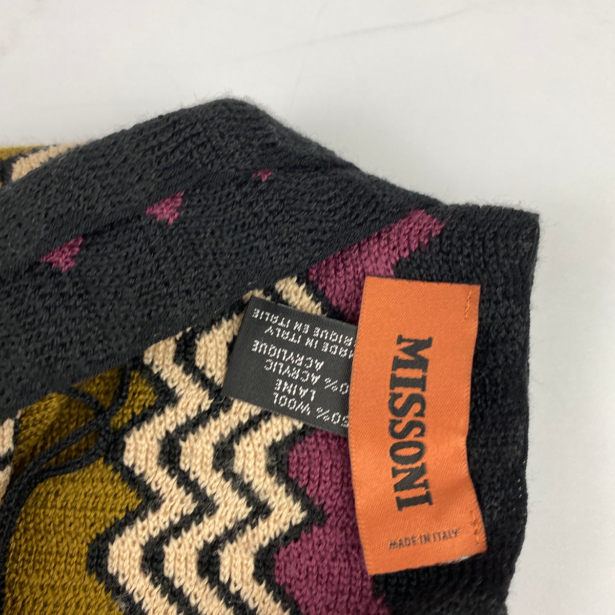 Missoni New Cornflower & Khaki Knit Scarf