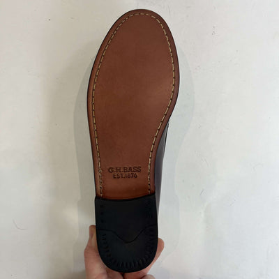 Bass Weejun Brand New £160 Wine Penny Loafers 41