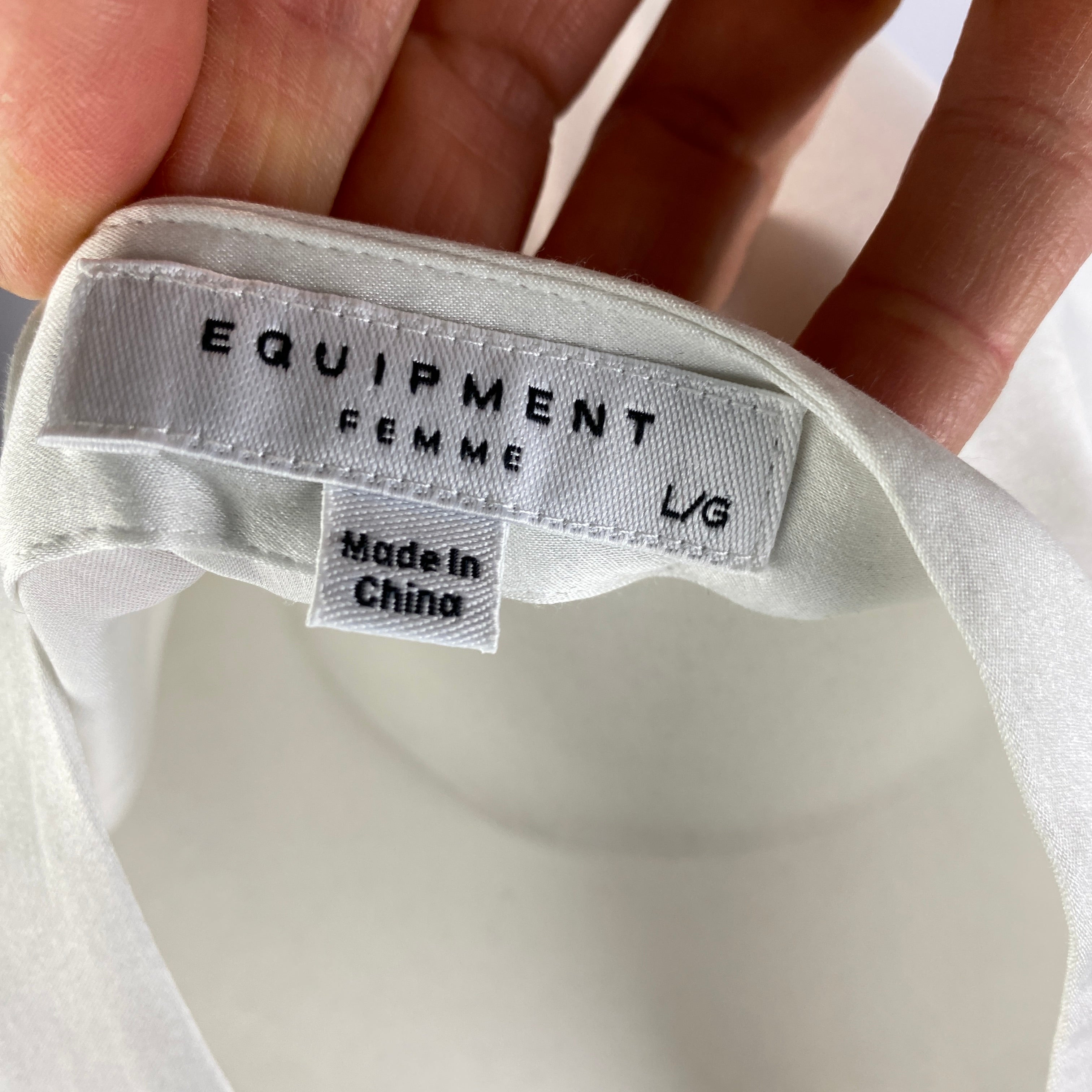 Equipment Midnight & Ivory Stripe Longline Silk Tunic Shirt L