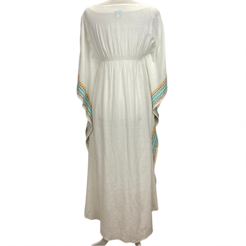 Melissa Odabash Long White Embroidered Kaftan S