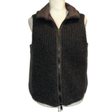 Brunello Cucinelli £2650 Charcoal Cashmere Knit Reversible Gilet L