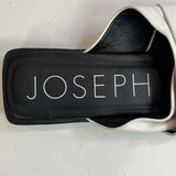 Joseph White Pleated Leather Flat Slides 38
