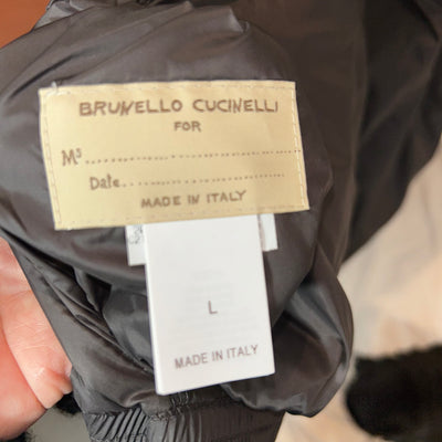 Brunello Cucinelli £2650 Charcoal Cashmere Knit Reversible Gilet L