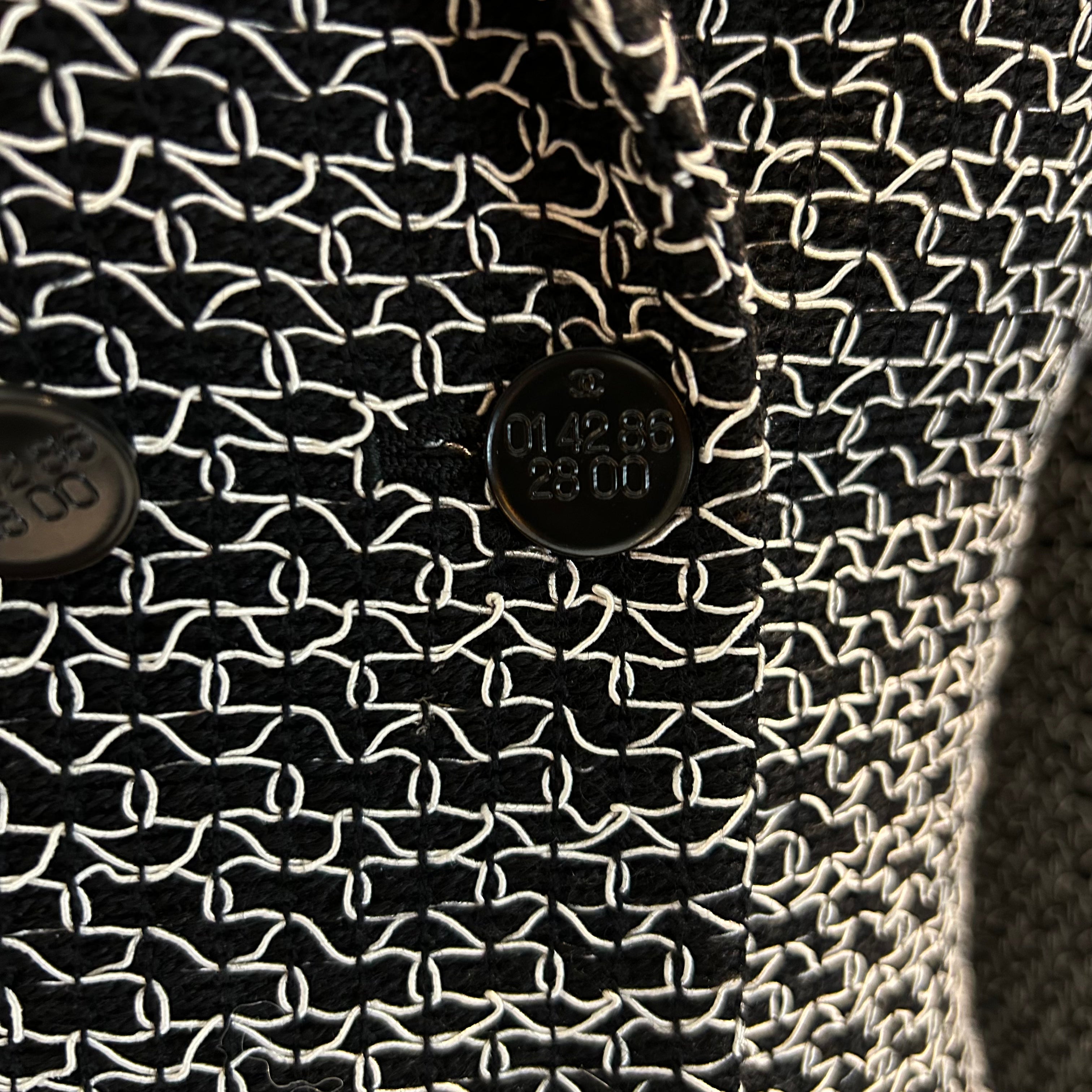 Chanel Vintage Black & White Weave Hourglass Jacket XS/S