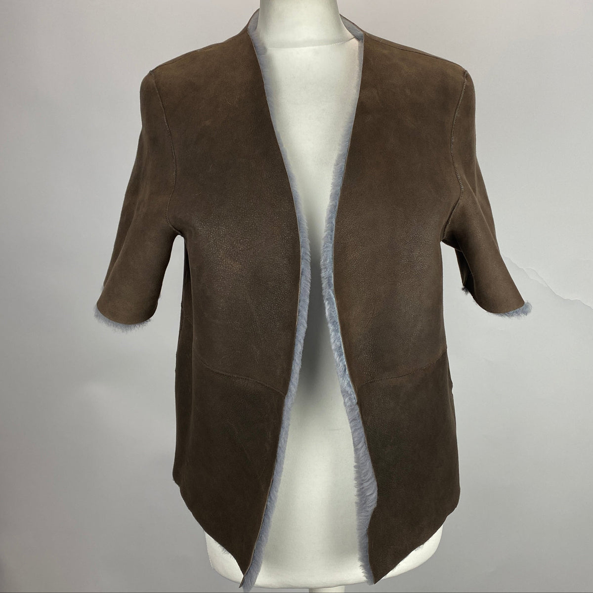 Stoned & Waisted £699 Reversible Shearling Crop Jacket S