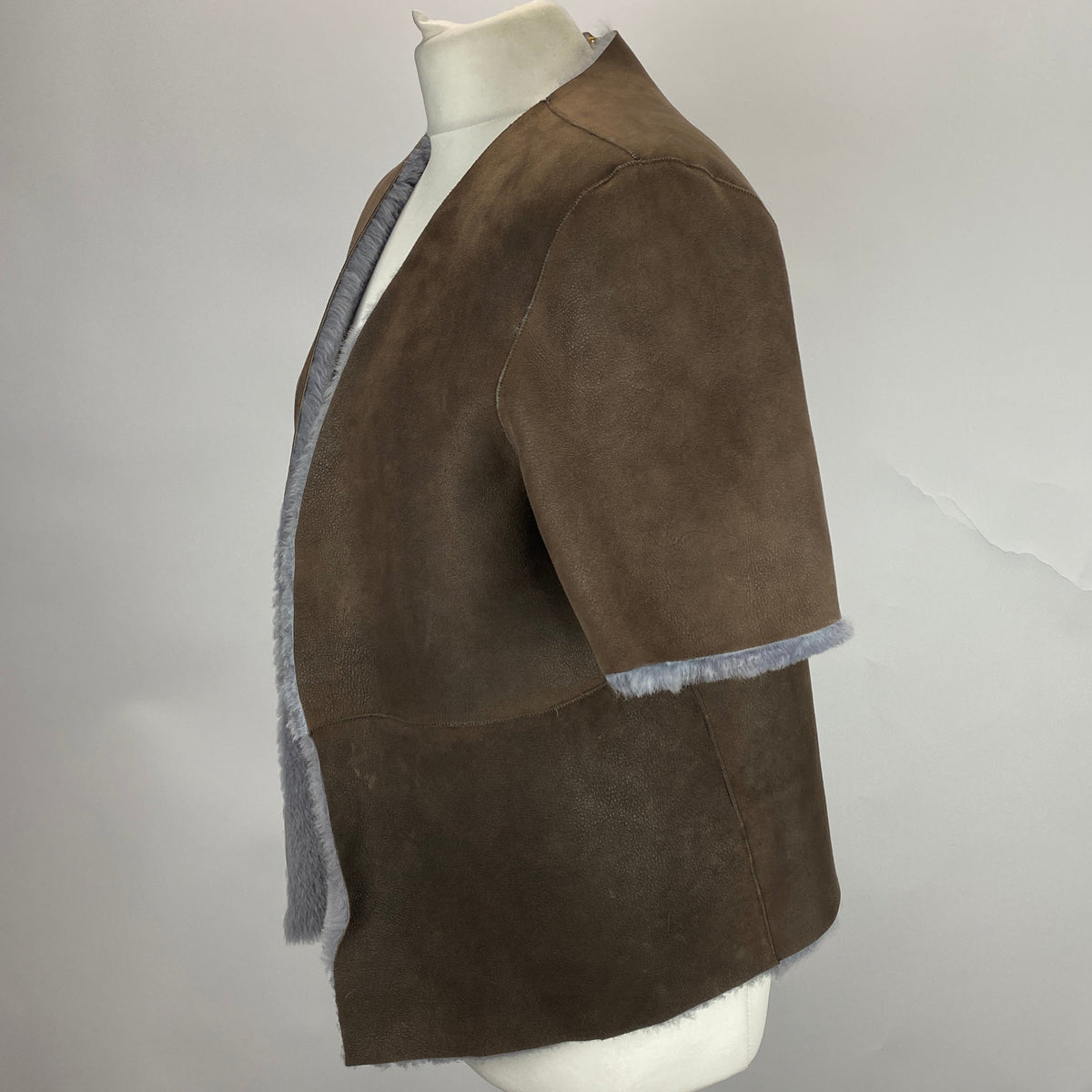Stoned & Waisted £699 Reversible Shearling Crop Jacket S