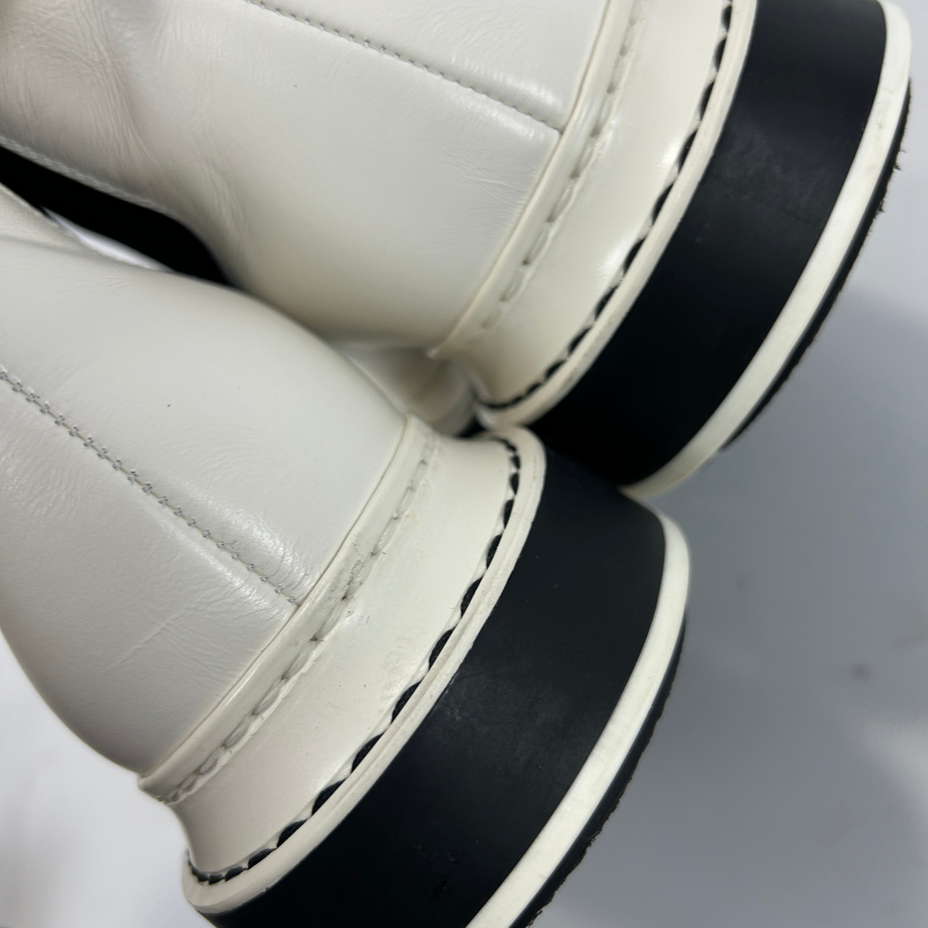 Loewe £630 Soft White Leather Chelsea Boots 37