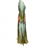 Camilla £878 Green Leopard Print Silk Maxi Dress XS