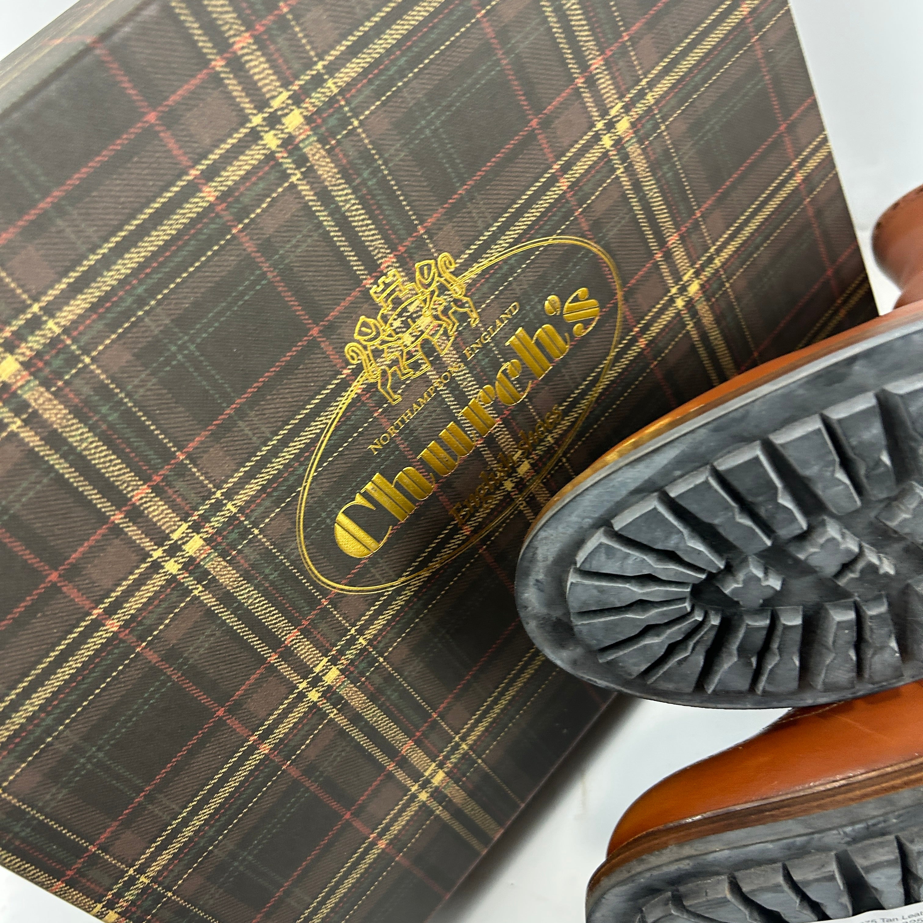 Church's New £975 Tan Leather Brogue Ankle Boots 41