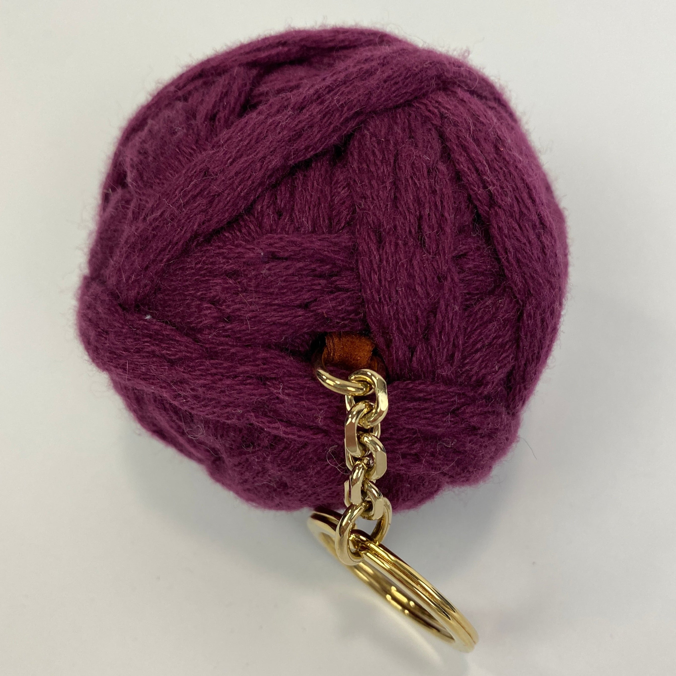 Loro Piana Magenta Knotted Cashmere Yarn Large Bag Charm