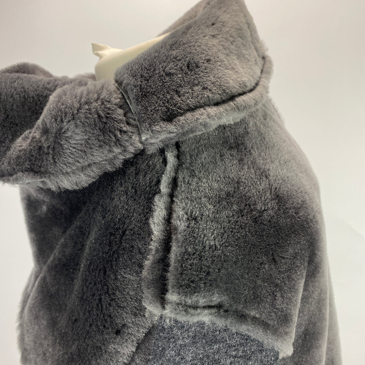 Transit New £1010 Charcoal Shearling & Wool Biker Jacket S