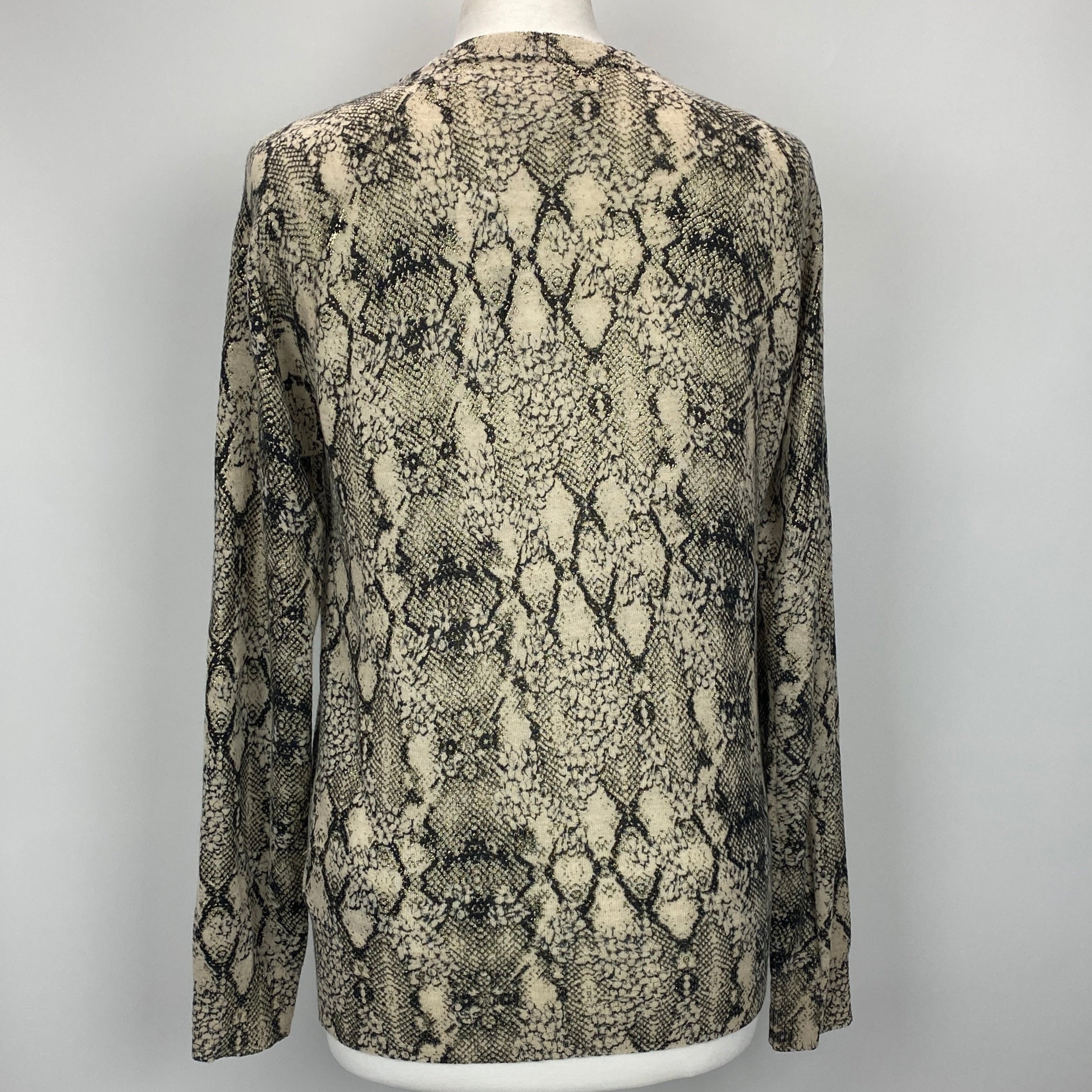 Zadig & Voltaire Black Snakeskin Print Cashmere Sweater S