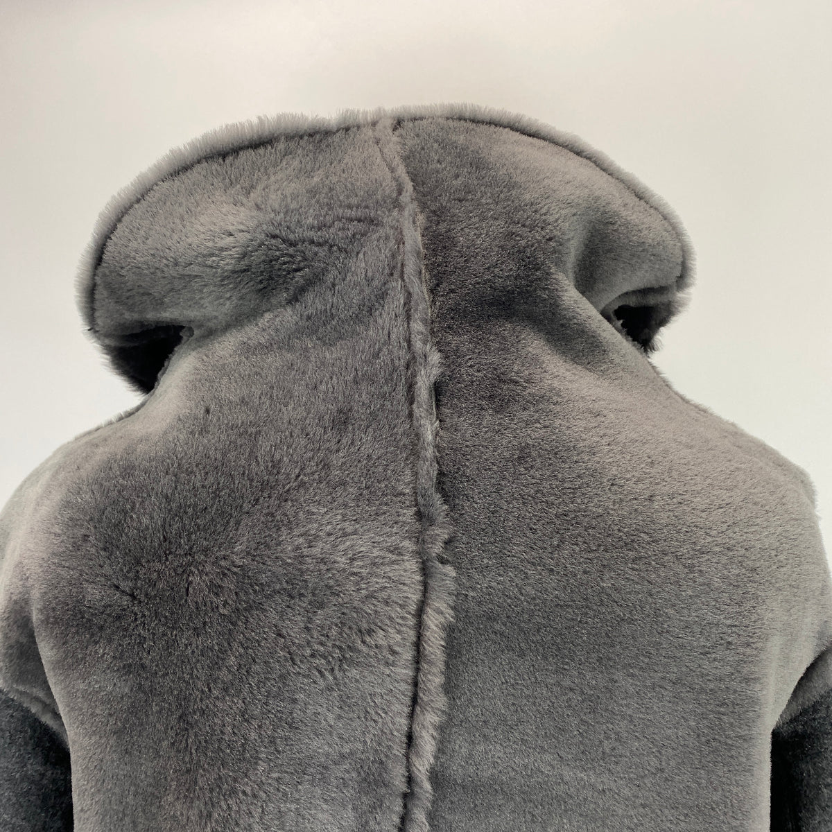 Transit New £1010 Charcoal Shearling & Wool Biker Jacket S